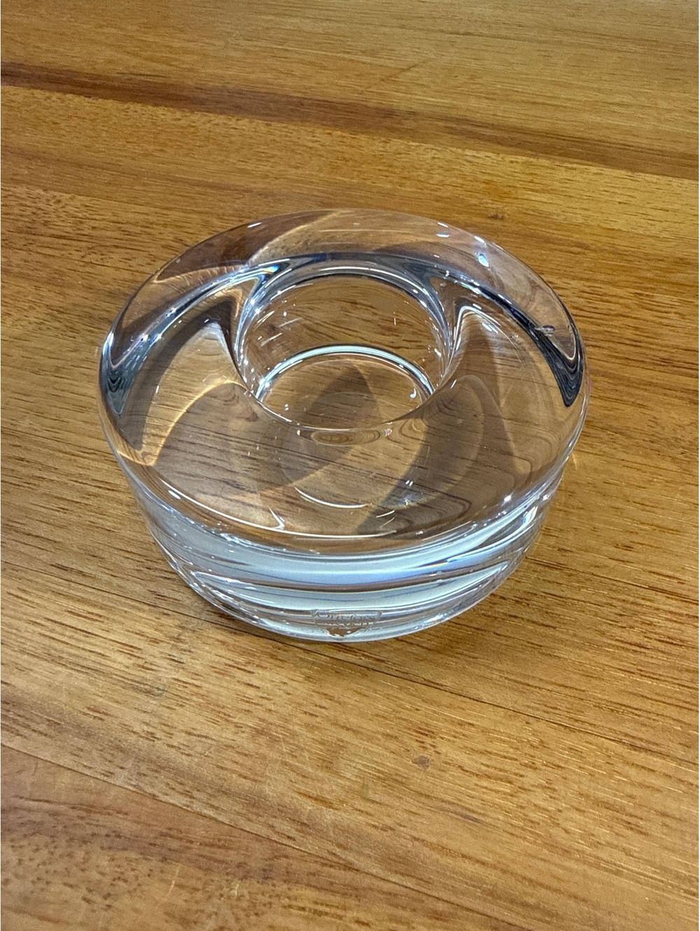 Orrefors Sweden Crystal Candle Holder, 3.5 Inches Diameter, Clear crystal